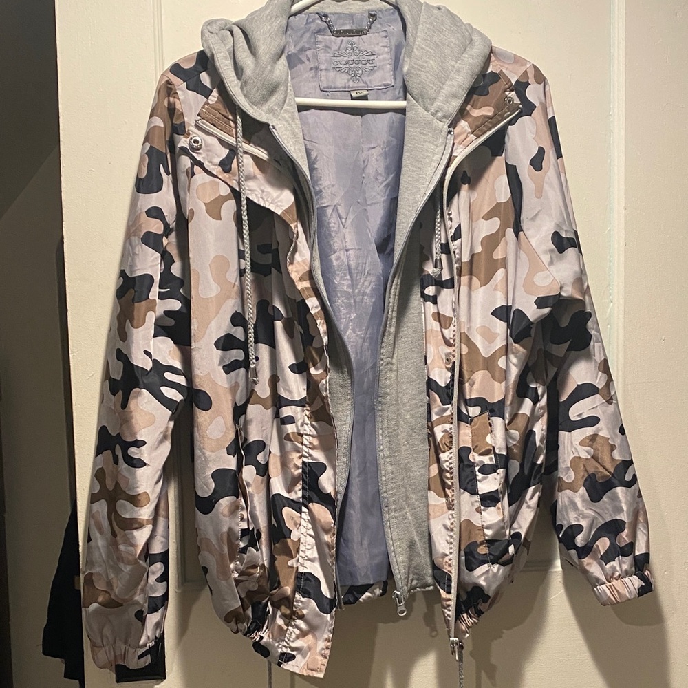 Jou Jou Embroidered Gray Jacket